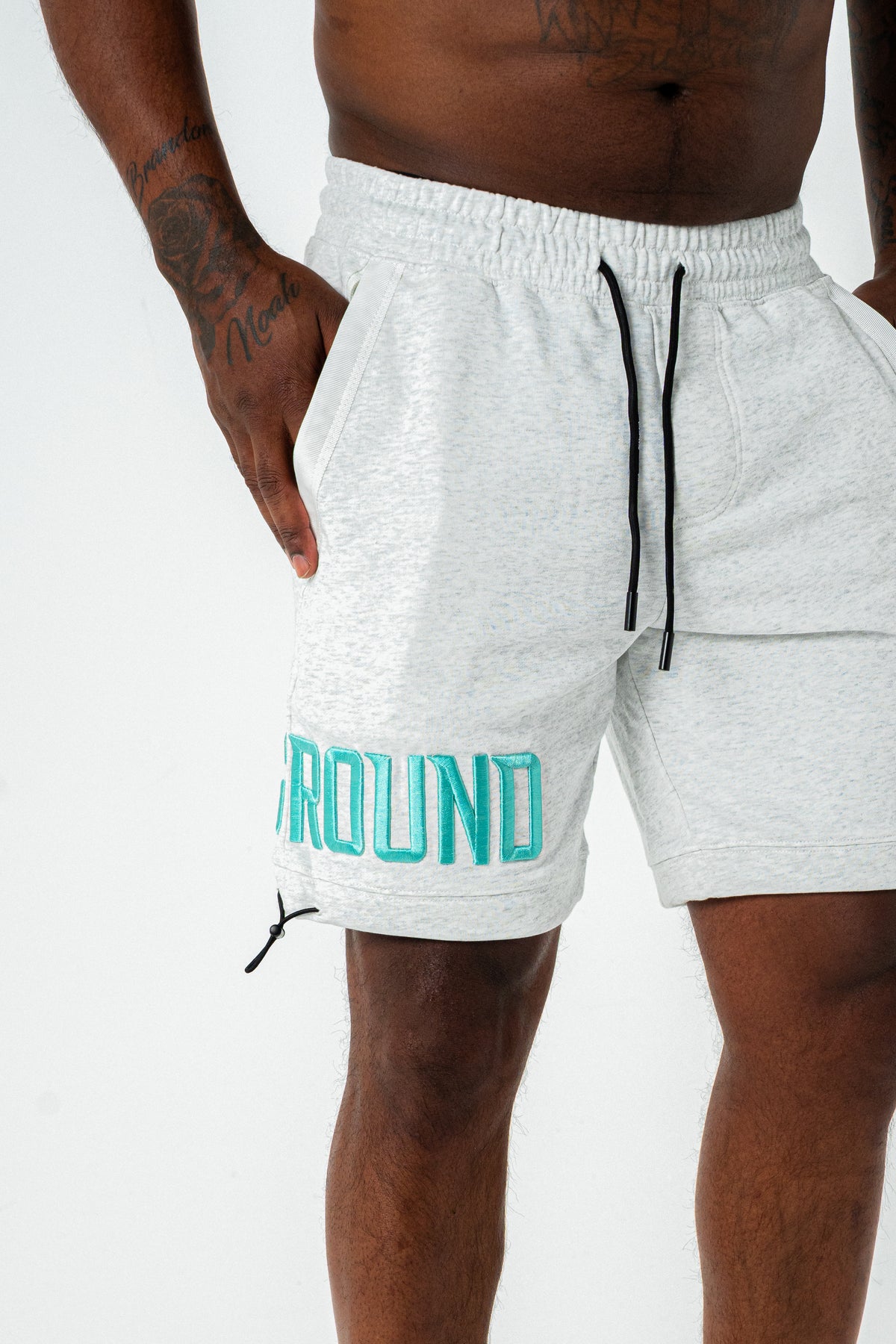 EMPIRE SHORTS- (GREY/TIFFANY)