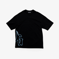 CODE OF SILENCE TEE- (BLACK/CLOUD BLUE)