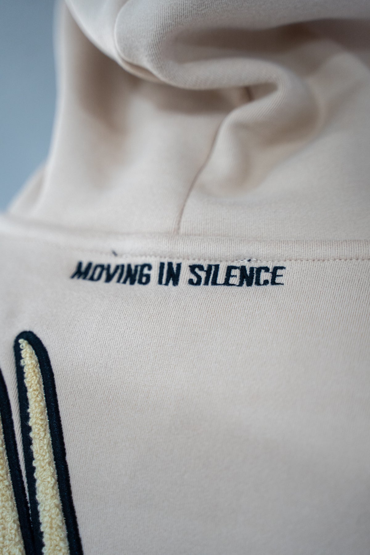 Tan/Black Hoddie " Moving In Silence " Collection