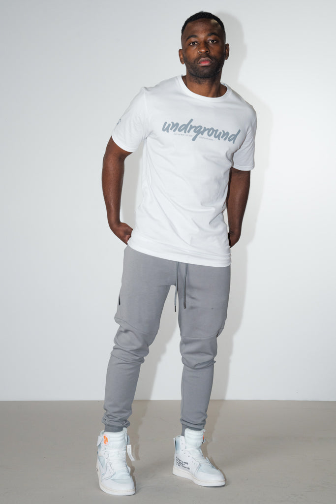 Fitted White Tee “OUT THA MUD”