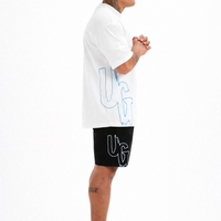 CODE OF SILENCE TEE- (WHITE/CLOUD BLUE)