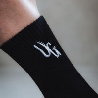 Black UG Logo High Socks