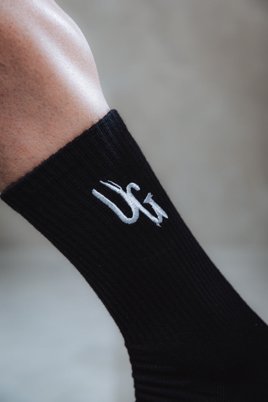 Black UG Logo High Socks