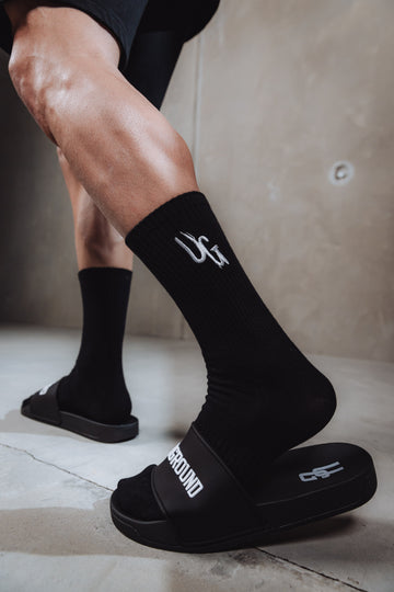 Black UG Logo High Socks