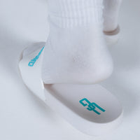 White UG Logo High Socks