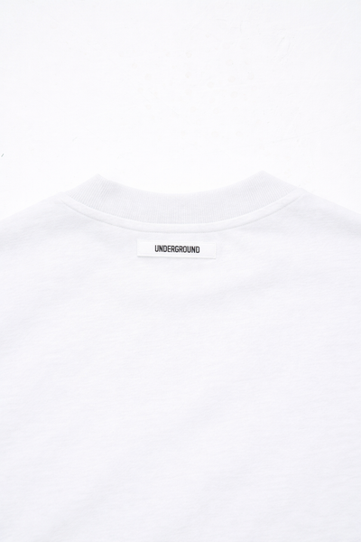 CODE OF SILENCE TEE- (WHITE/CLOUD BLUE)