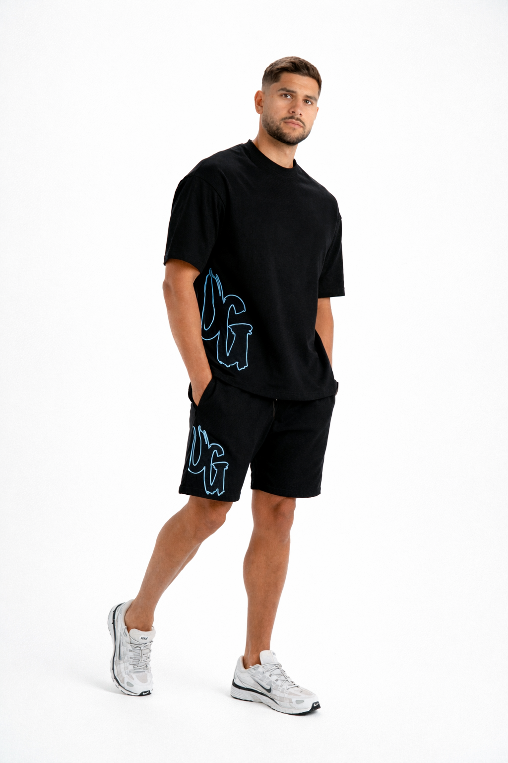 CODE OF SILENCE TEE- (BLACK/CLOUD BLUE)