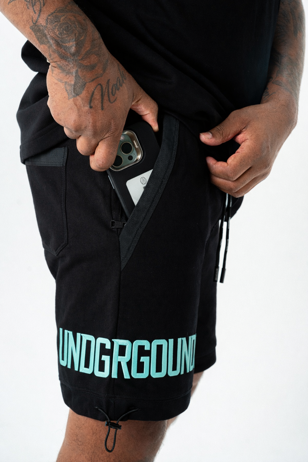 Empire Street Shorts- Black/Tiffany