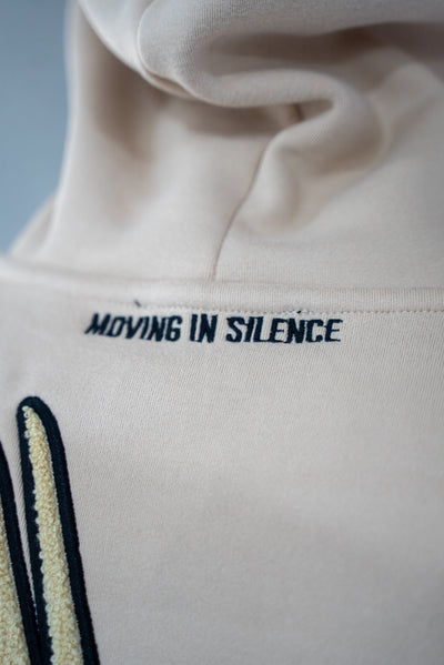 Tan/Black Hoddie " Moving In Silence " Collection
