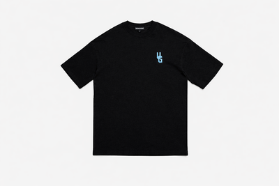 ORIGIN TEE- (BLACK/CLOUD BLUE)