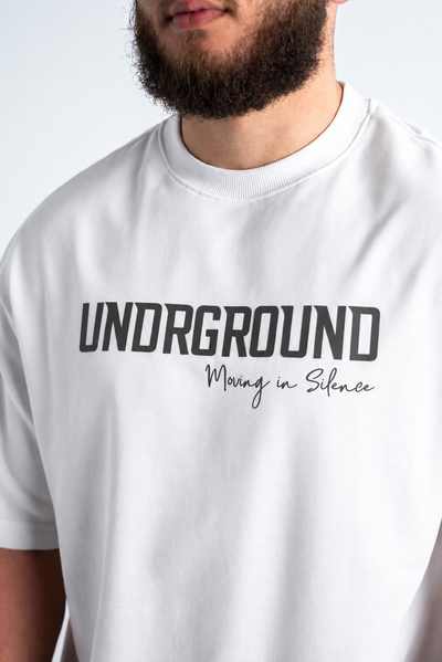 MOVING IN SILENCE TEE x SNOW/BLACK