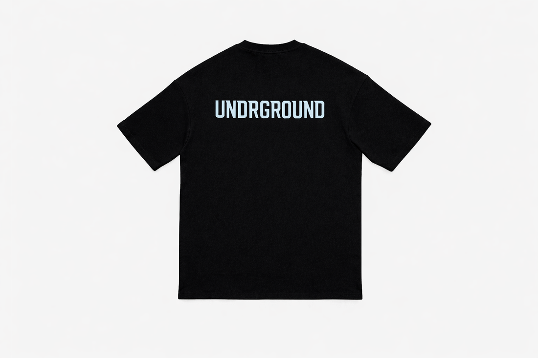 ORIGIN TEE- (BLACK/CLOUD BLUE)