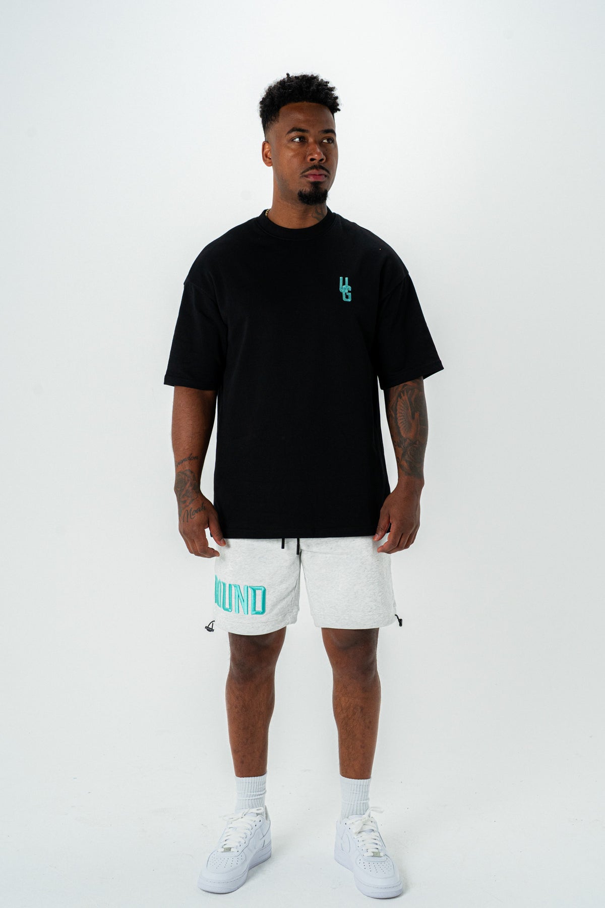 EMPIRE SHORTS- (GREY/TIFFANY)