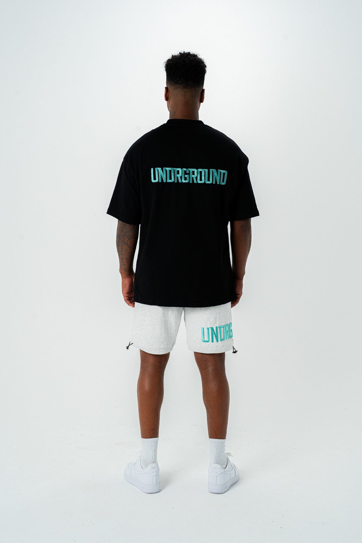 EMPIRE SHORTS- (GREY/TIFFANY)