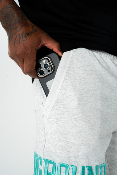 EMPIRE SHORTS- (GREY/TIFFANY)