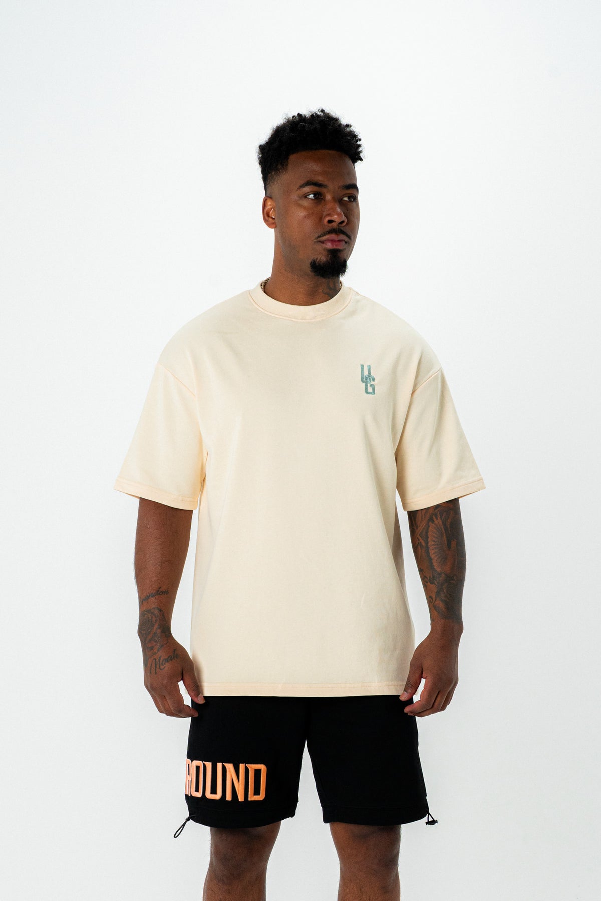 EMPIRE TEE- (CREAM/SAGE)