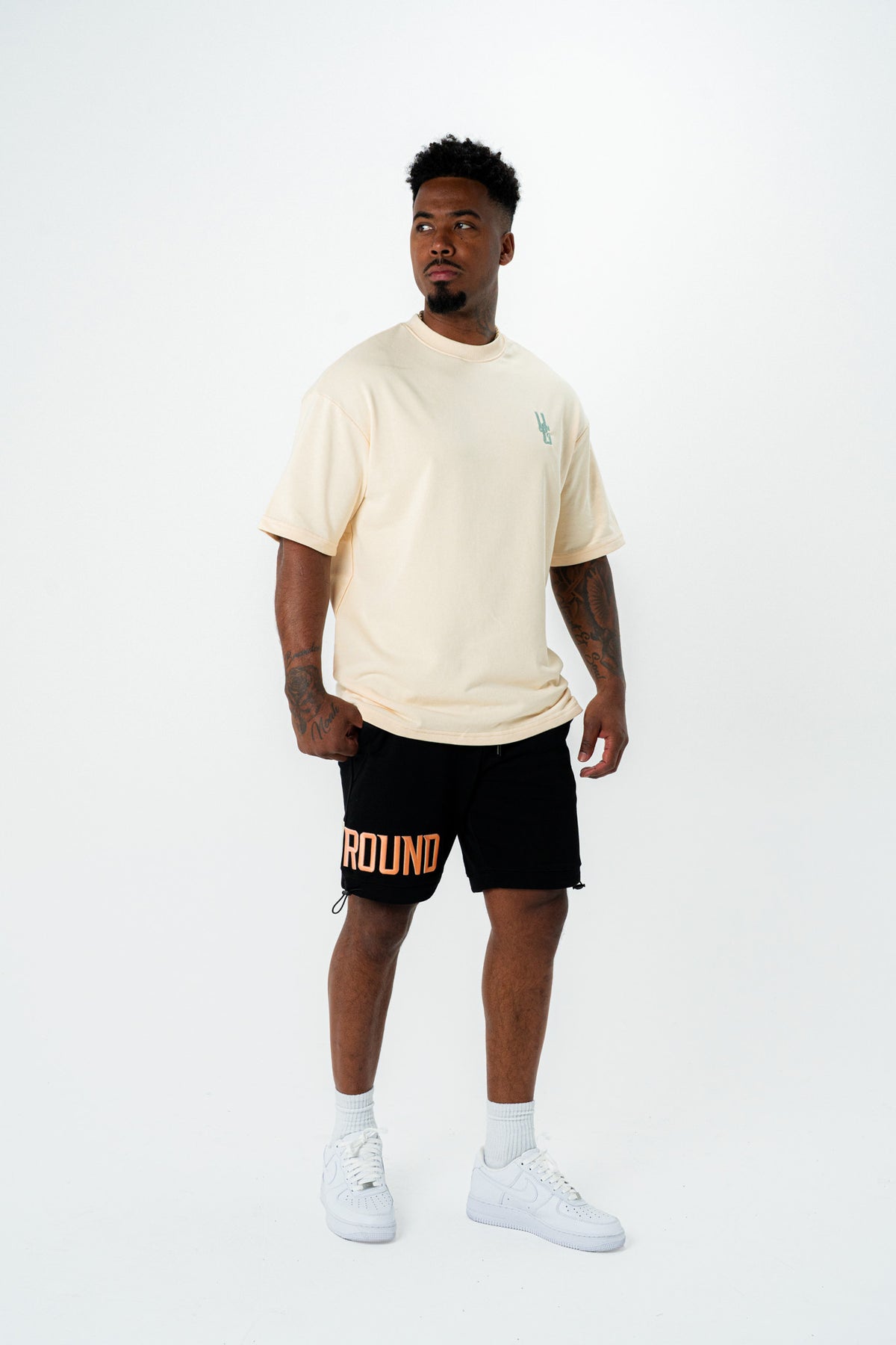 EMPIRE TEE- (CREAM/SAGE)