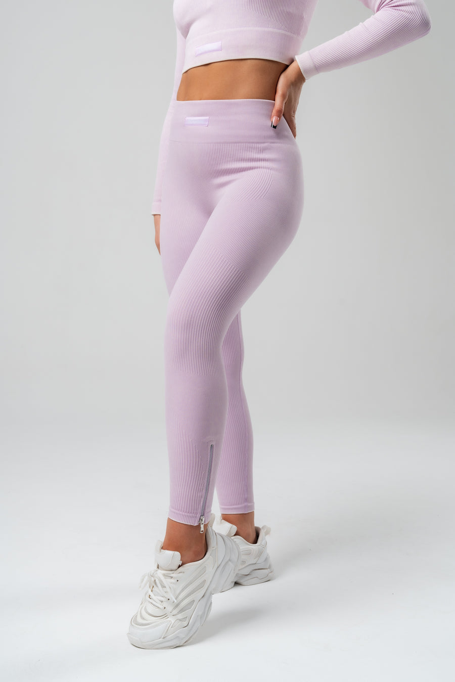 Dusty Pink Zipped Leggings