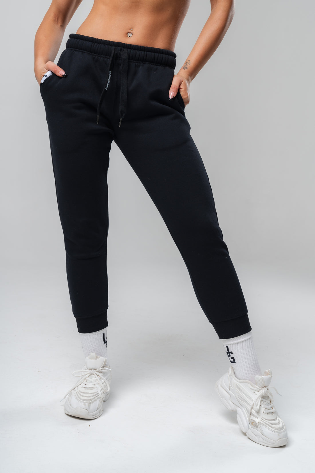 Reflective Black Tapered Joggers