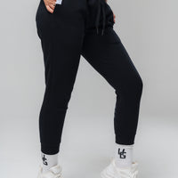 Reflective Black Tapered Joggers