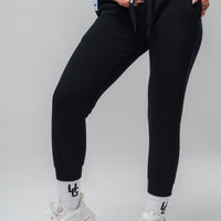 Reflective Black Tapered Joggers