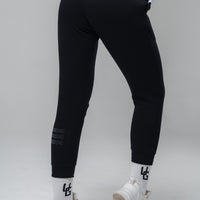 Reflective Black Tapered Joggers