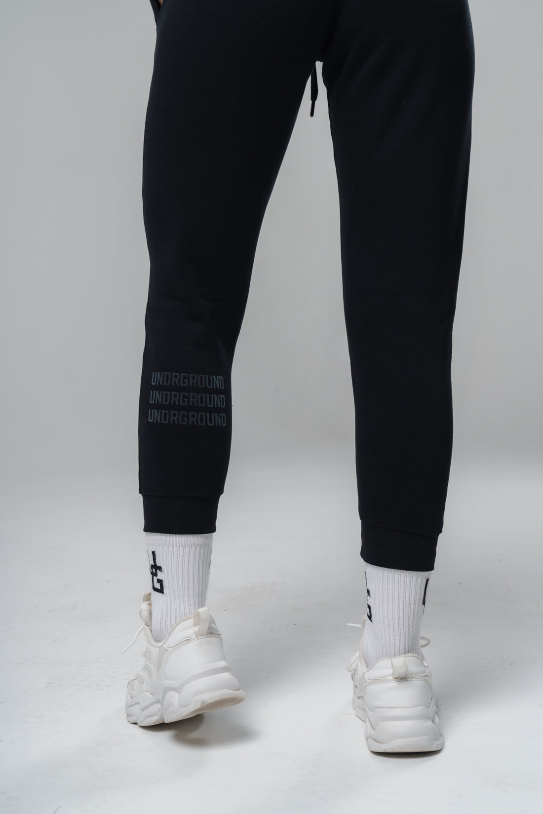 Reflective Black Tapered Joggers