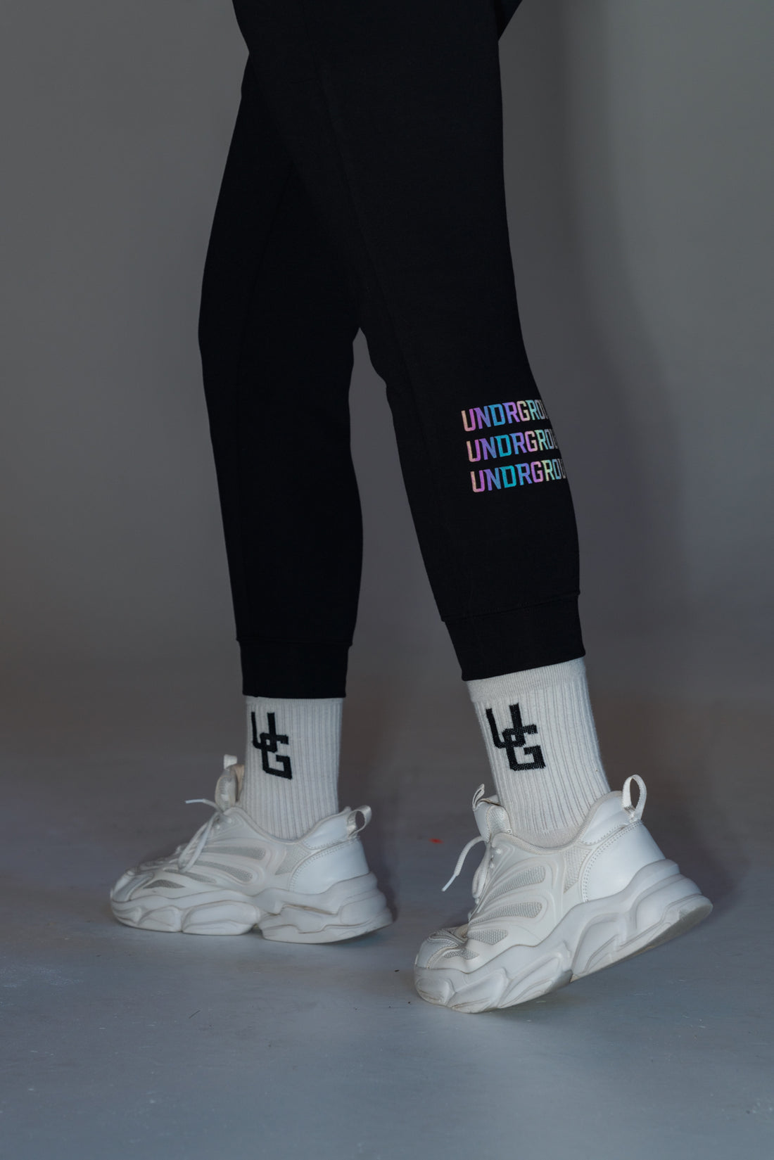 Reflective Black Tapered Joggers