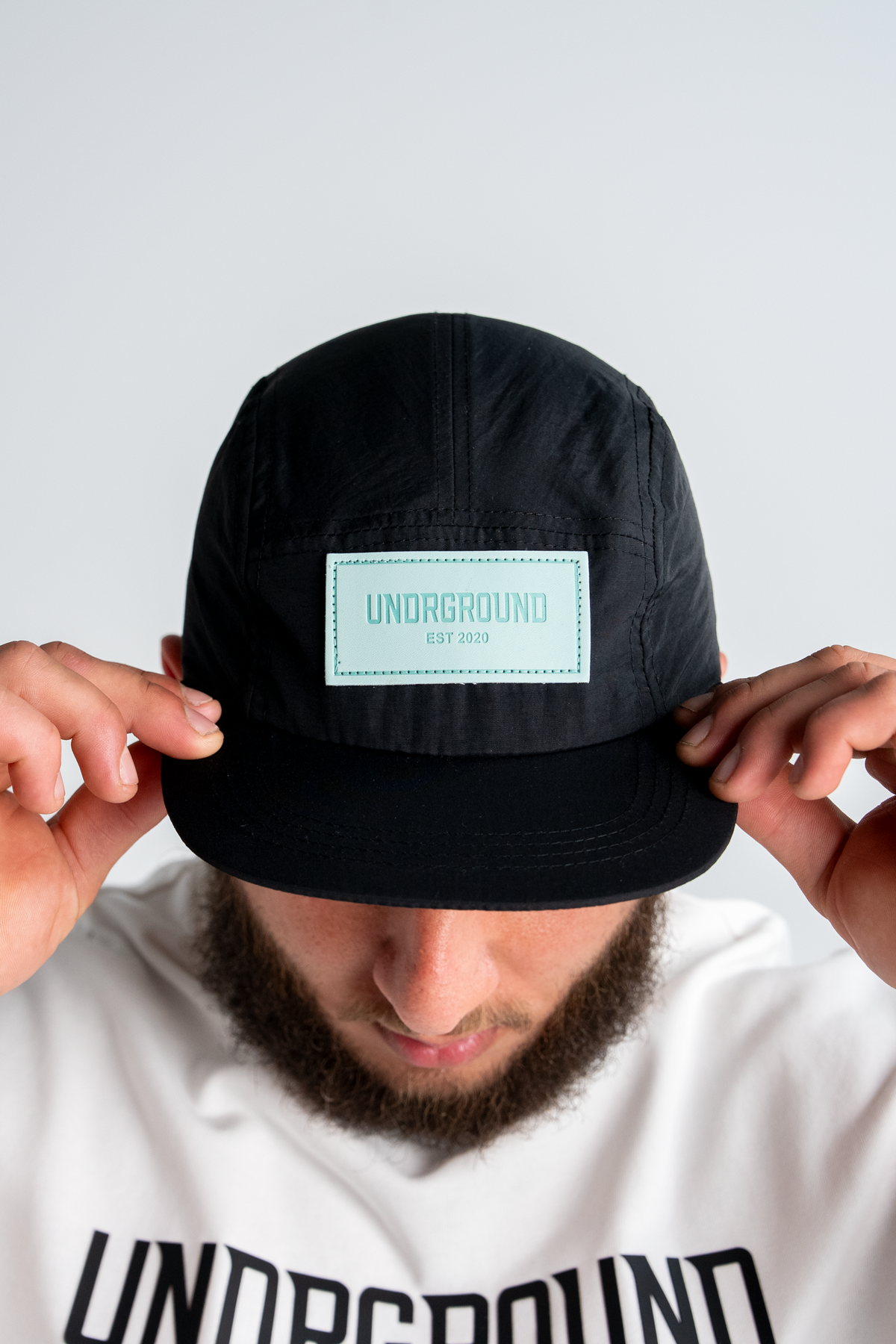 UNDRGROUND TECH CAP x BLACK/BABY BLUE PATCH