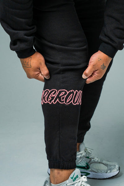 HYPE TRACKPANTS BLACK/ROSE