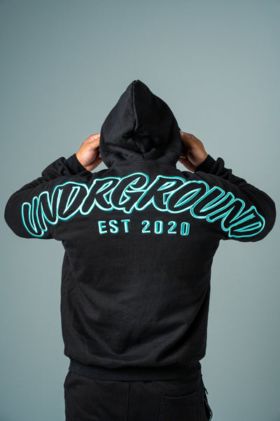 HYPE HOODIE BLACK/TIFFANY