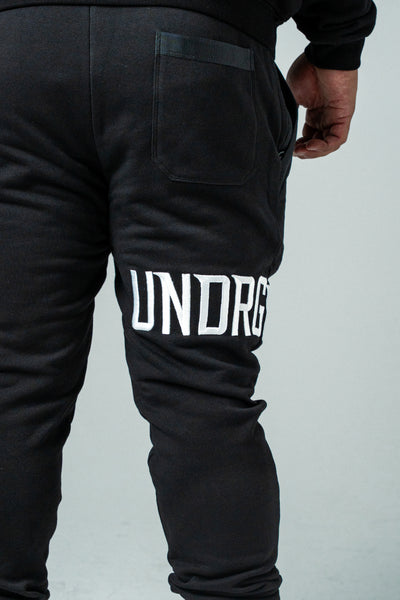 Black 3D Embroidered Trackpants