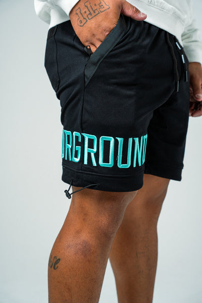 EMPIRE SHORTS- (BLACK/TIFFANY)
