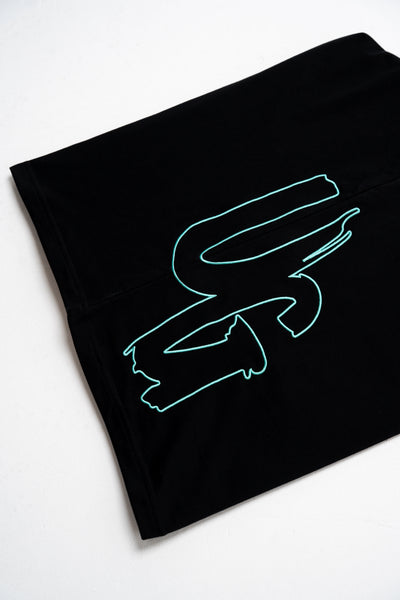 CODE OF SILENCE TEE- (BLACK/TIFFANY)