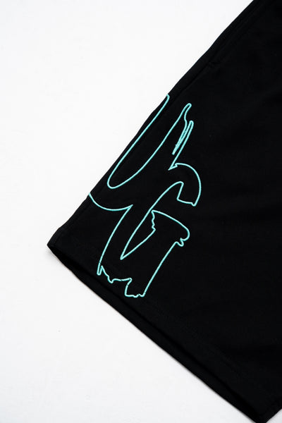 CODE OF SILENCE SHORTS- (BLACK/TIFFANY)