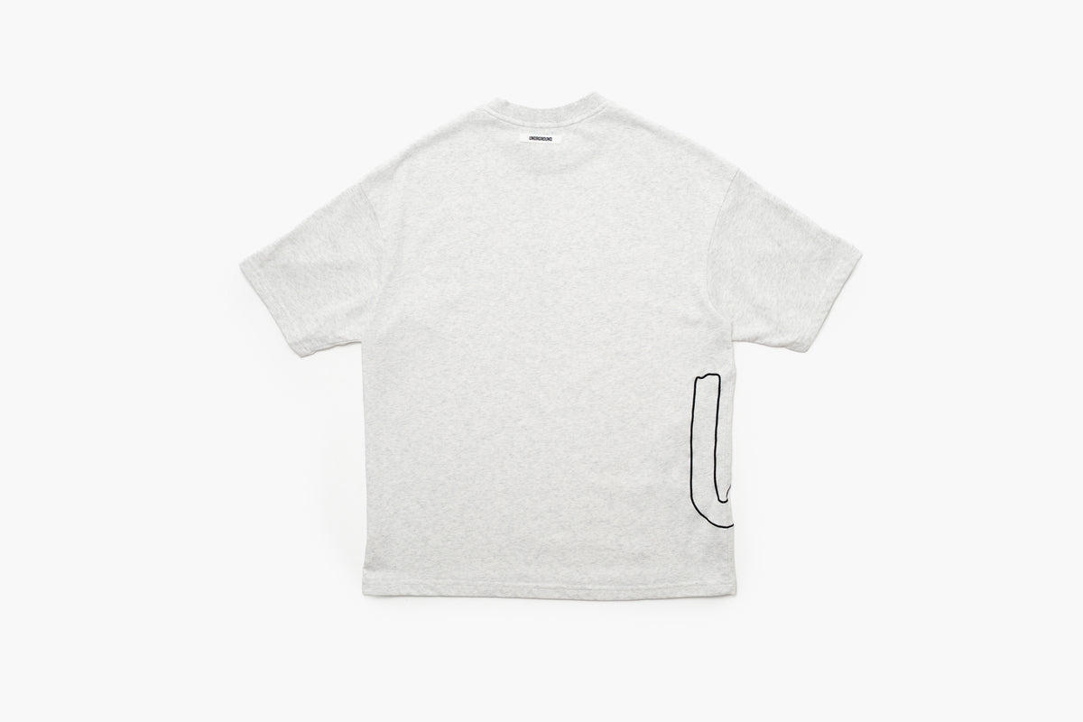CODE OF SILENCE TEE- (WHITE MARL/BLACK)