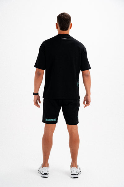 CODE OF SILENCE TEE- (BLACK/TIFFANY)