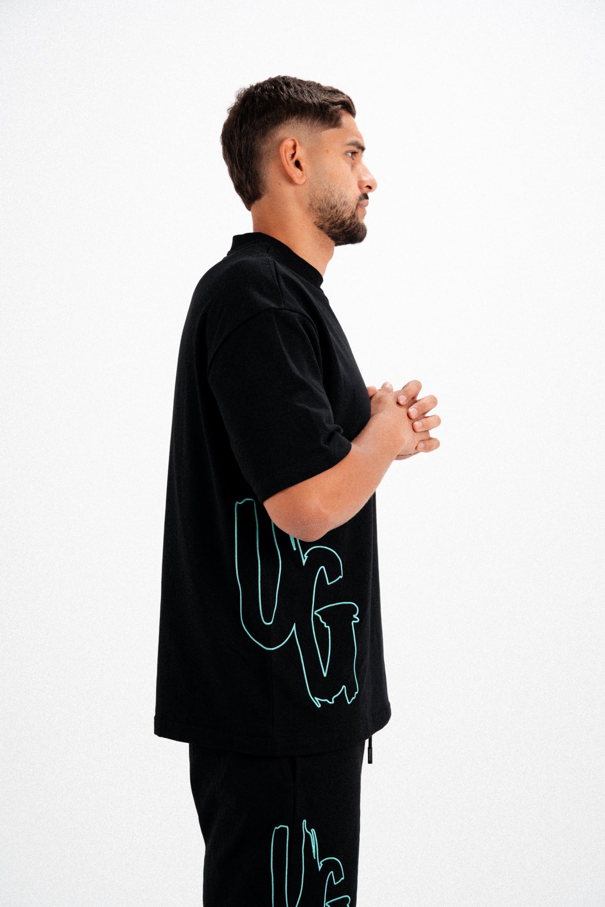 CODE OF SILENCE TEE- (BLACK/TIFFANY)