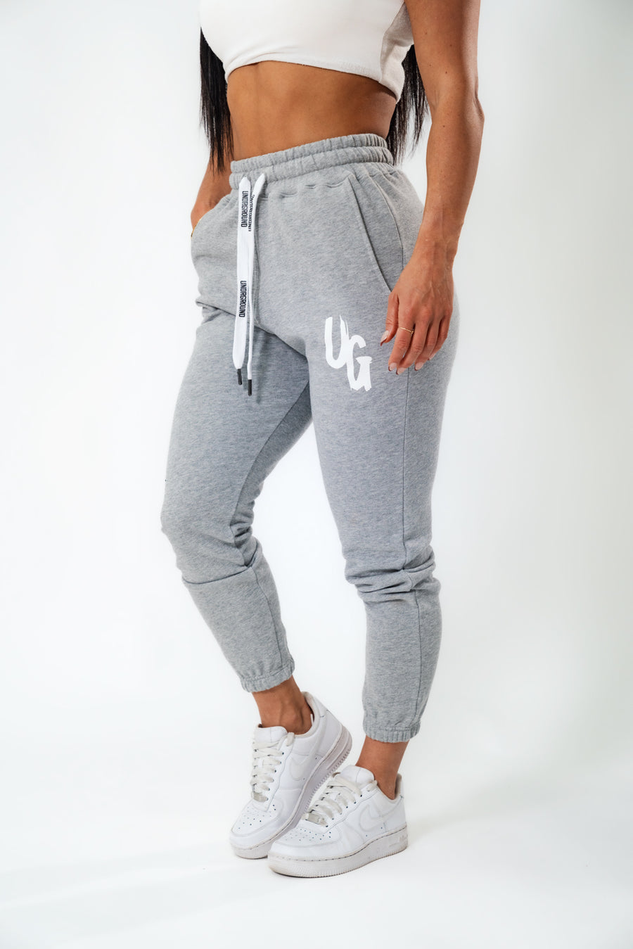 Grey Puff Print Joggers (UNISEX)