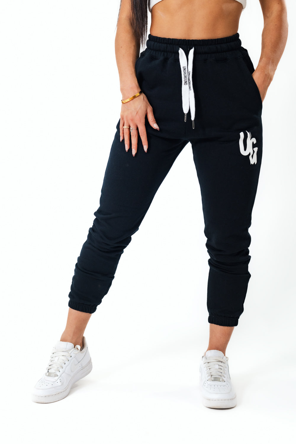 Black Puff Print Joggers (UNISEX)