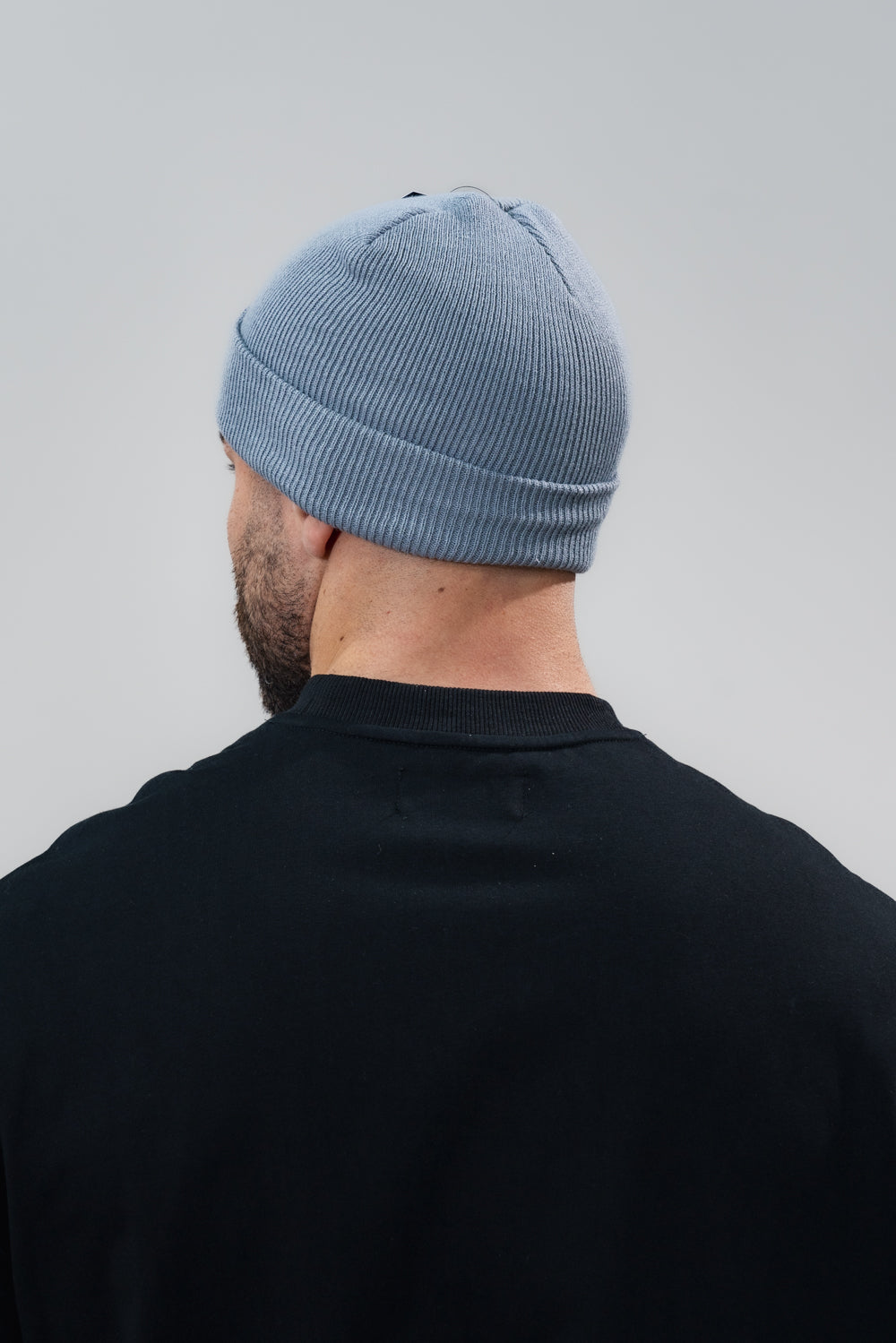 Grey Patched Cotton Beanie