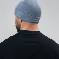 Grey Patched Cotton Beanie