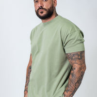 Khaki Oversized Box Fit Tee