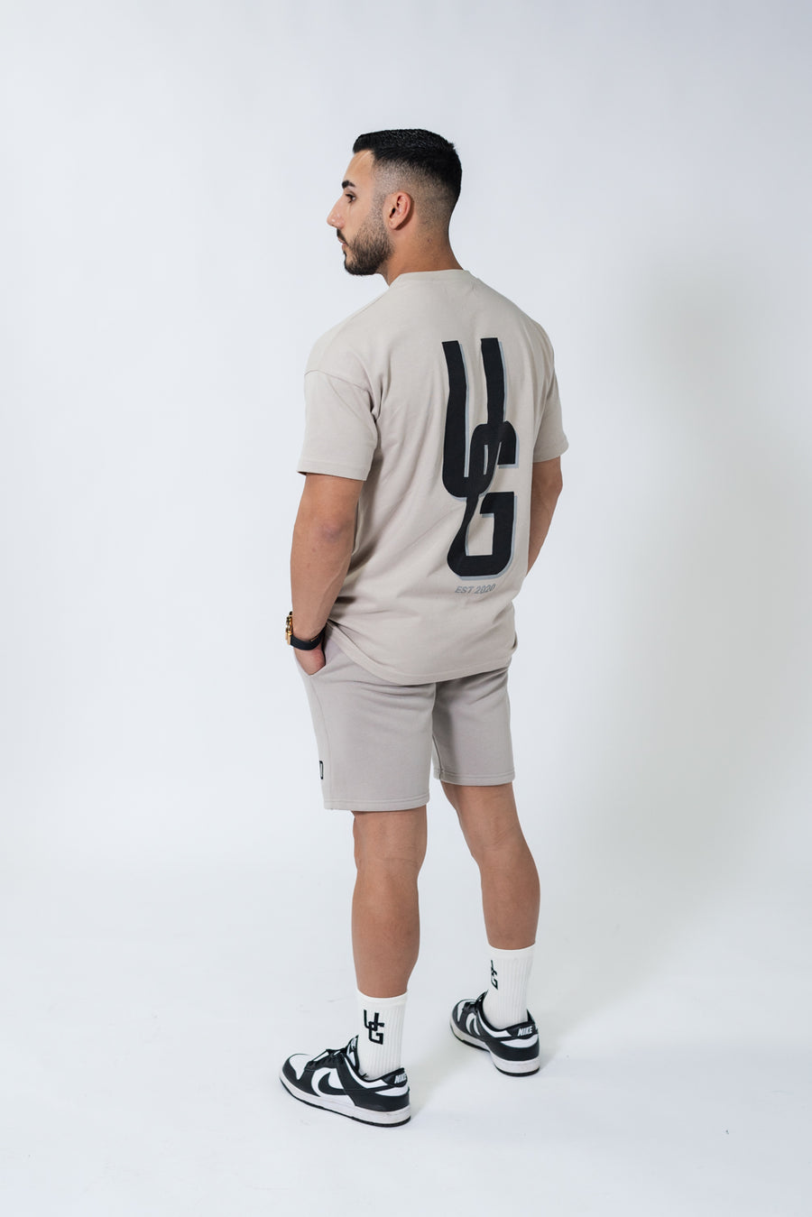 Taupe Double Print Box Fit Tee