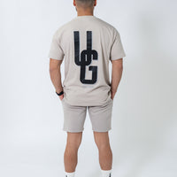 Taupe Double Print Box Fit Tee