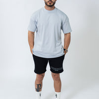 Powder Blue Double Print Box Fit Tee