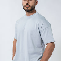 Powder Blue Double Print Box Fit Tee