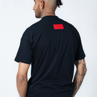 Black/Red Leather Patch Tee