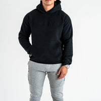 Black Embossed Hoodie