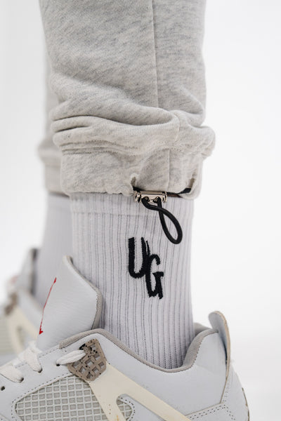 Grey 3D Embroidered Trackpants